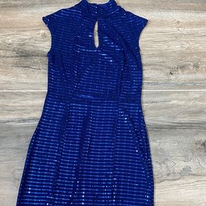 Royal Blue Dress with Leg Slit